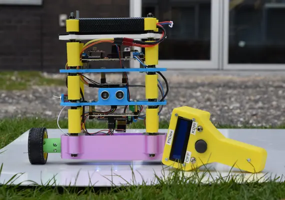 A largely 3d-printed self-balancing robot with a joystick controller.
